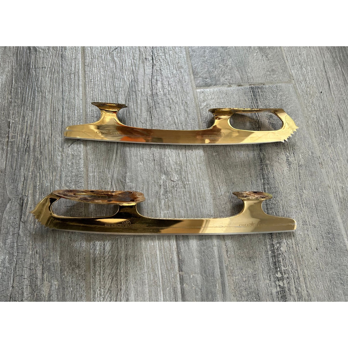MK Gold Star Blades Size 9 2/3" Used - Gold Color Blades