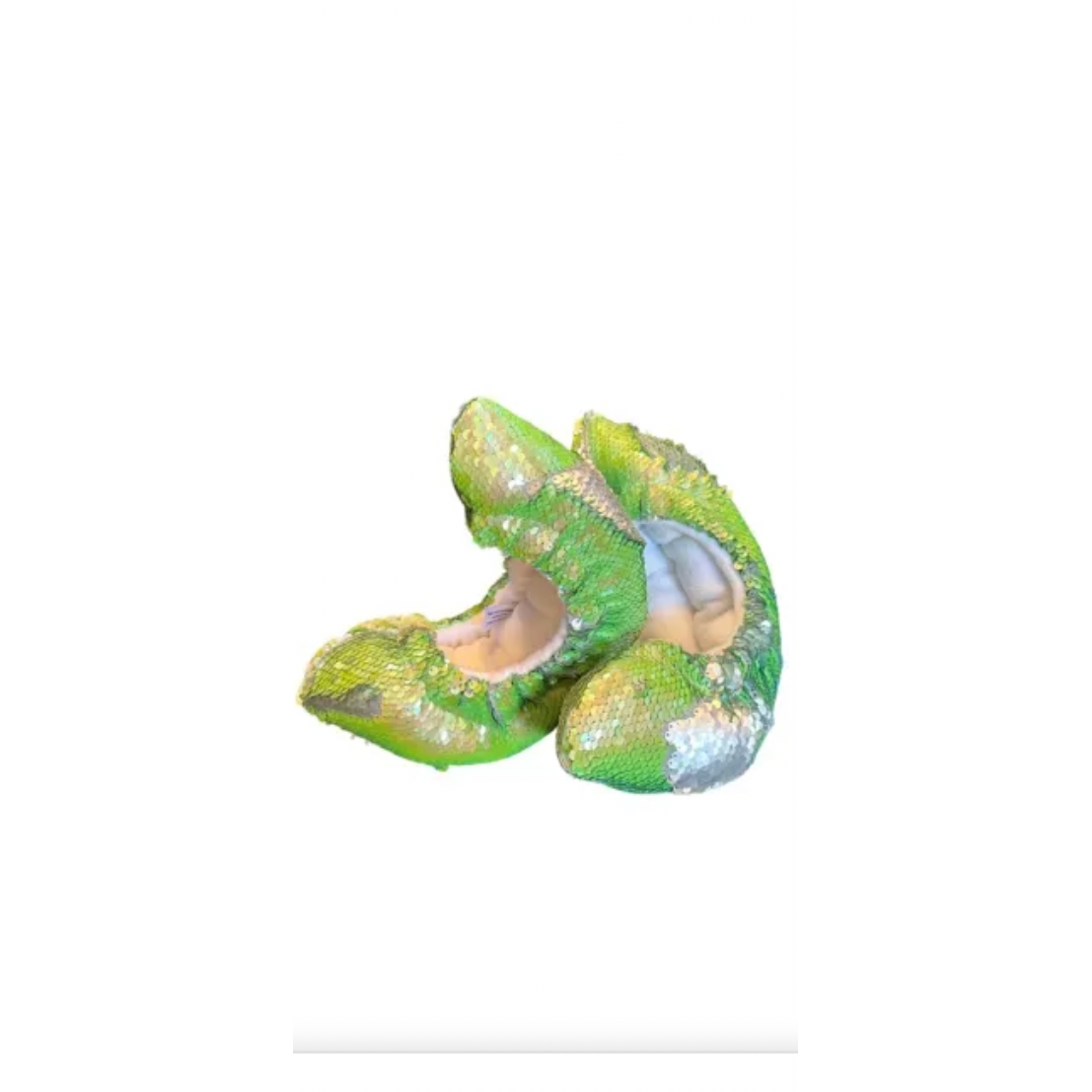 Mermaid Flip Flipz®0GS - Iridescent Green to Matte Silver Flip Sequin Soakers