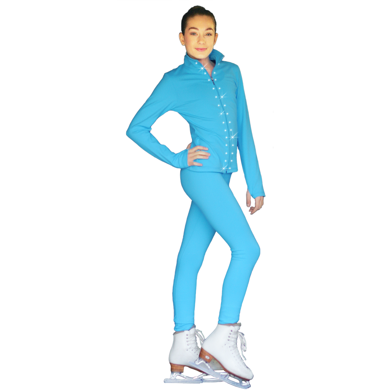 ChloeNoel PS711 Solid Color Skinny Yoga/Off-Ice Elite Pants w/ Front Pocket - The Sharper Edge Skates