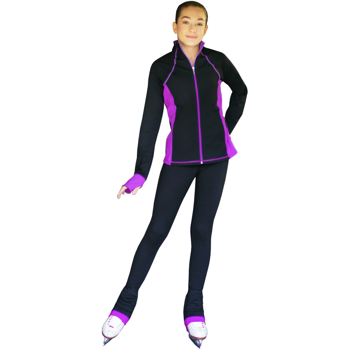 ChloeNoel PS792 3" Waist Band Black/Color Cuffs Elite Pants w/Front Pocket - The Sharper Edge Skates
