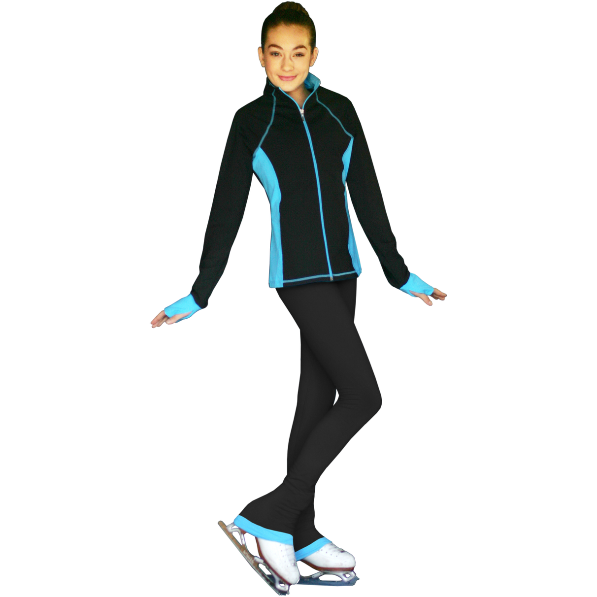 ChloeNoel PS792 3" Waist Band Black/Color Cuffs Elite Pants w/Front Pocket - The Sharper Edge Skates