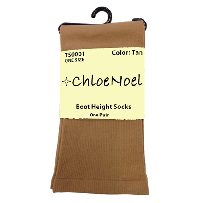 ChloeNoel Boot Height Socks - Tan