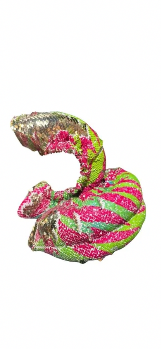Mermaid Flip Sequin Soakers - Hot Pink & Lime Tropical Palm Leaf to Gold