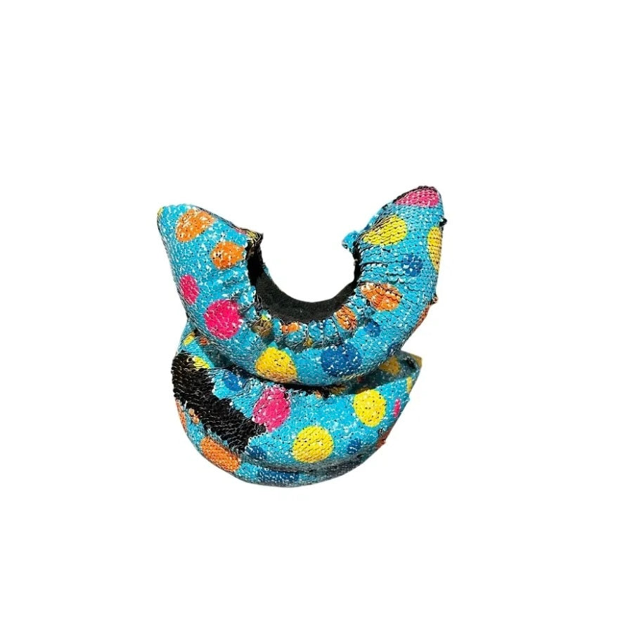 Mermaid Flip - Blue w/Bright Colored Polka Dots - Flip to Black