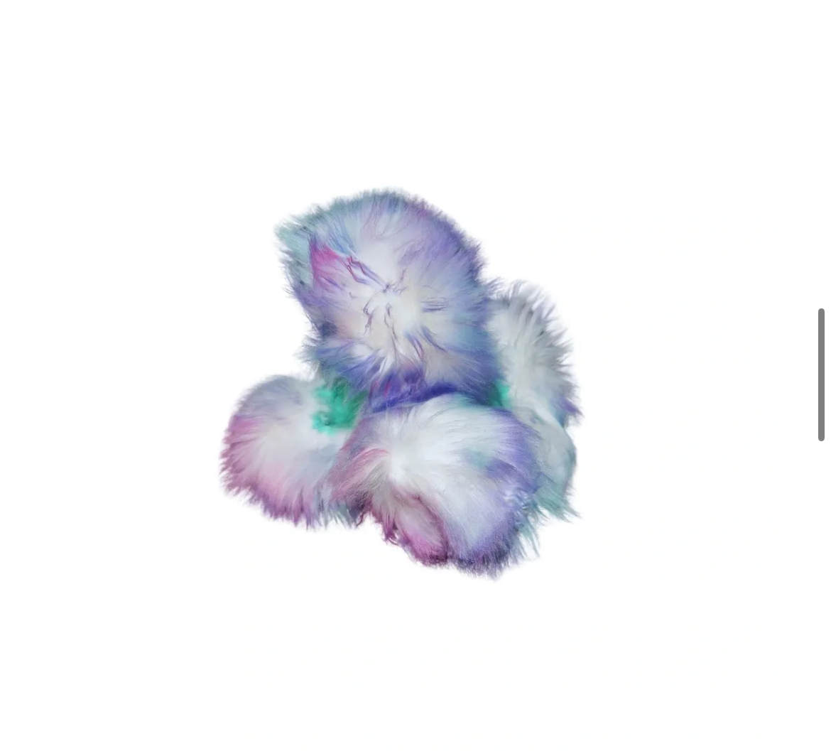 Fuzzy Soakers - Sea Foam, Purple and Pink Dipped Crazy Fur Soakers