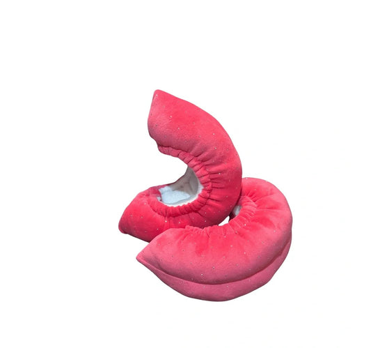 Hot Pink Fuzzy Soakers with Crystal Rhinestones