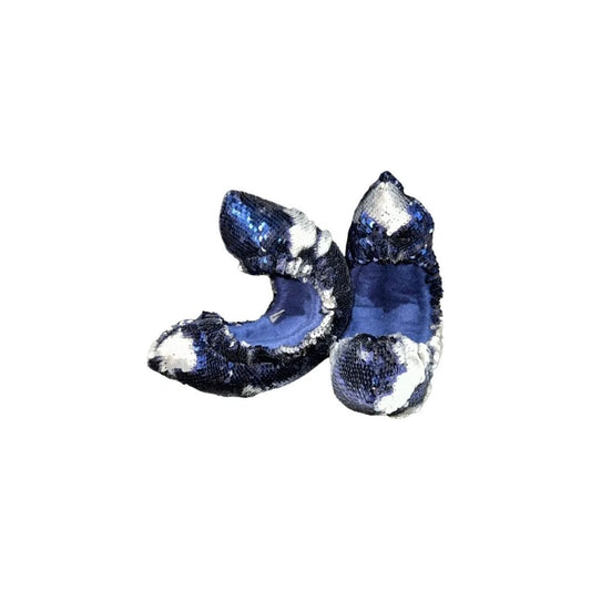 Mermaid Flip - Flipz®0NS - Navy Blue to Matte Silver Flip Sequin Soakers