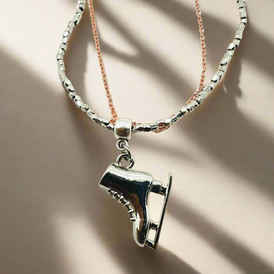 Silver & Copper Skating Necklace