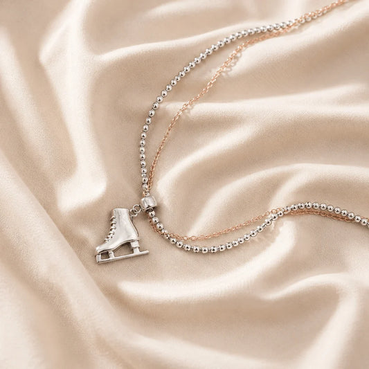 Silver & Copper Skating Necklace