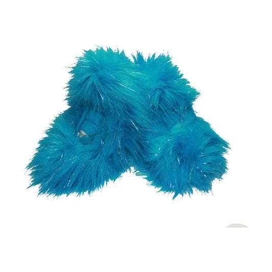 Fuzzy Soakers - CF0GT - Shaggy Turquoise Glitter Crazy Fur Soakers