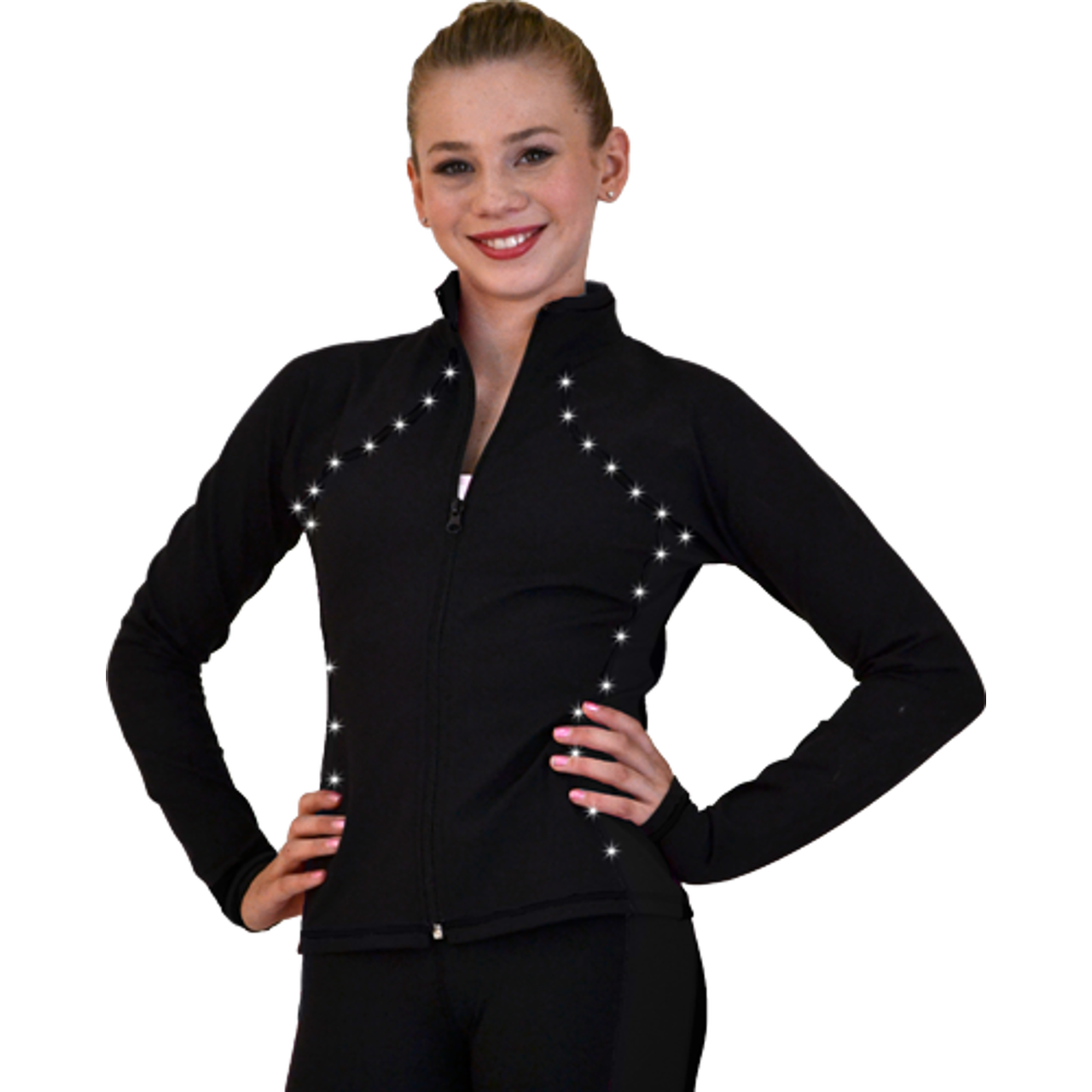JS08 Supplex Rider Style Figure Skating Jacket with Crystals