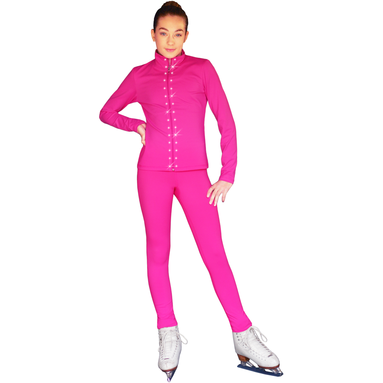 ChloeNoel PS711 Solid Color Skinny Yoga/Off-Ice Elite Pants w/ Front Pocket - The Sharper Edge Skates