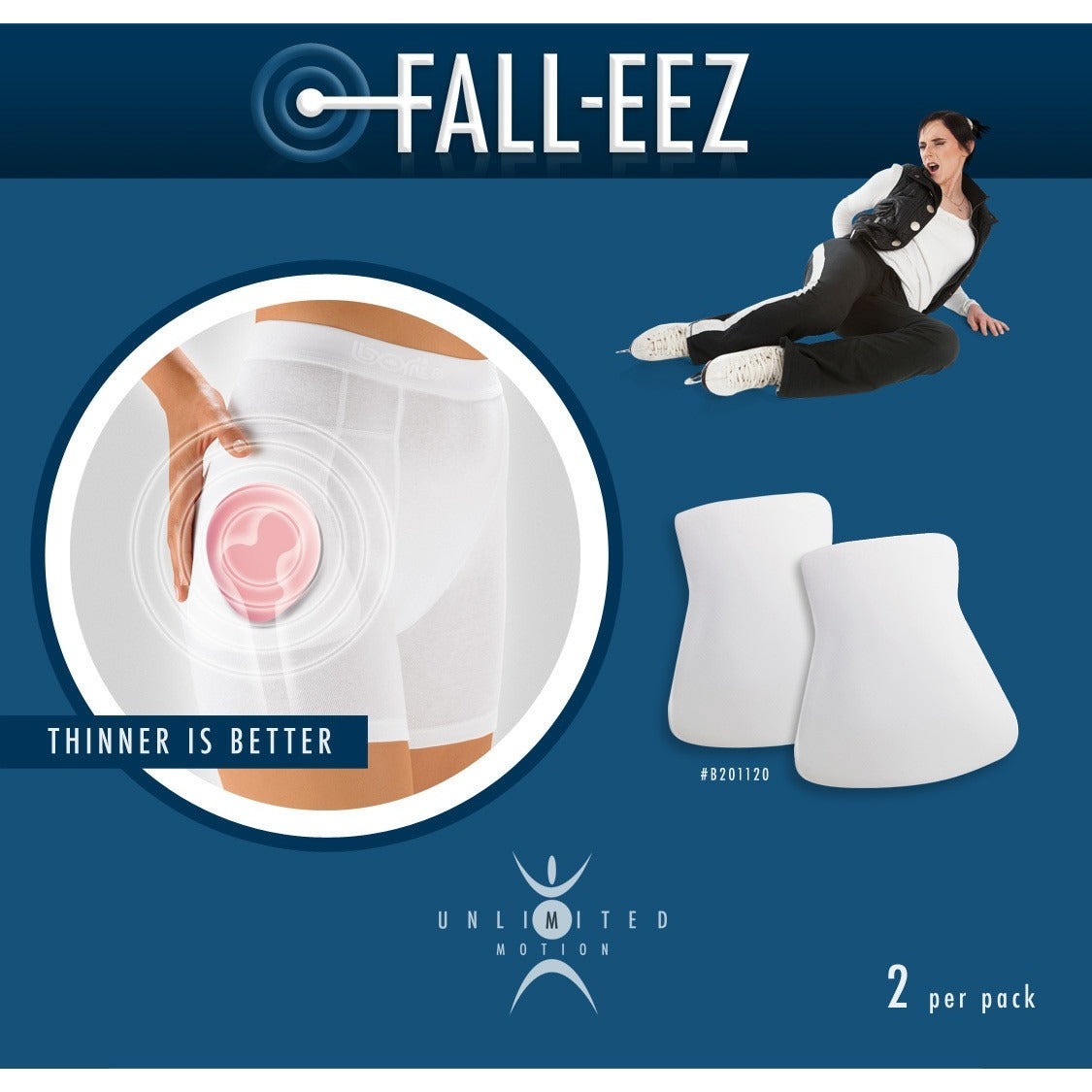 Unlimited Motion - Fall Eez Hip Pads - The Sharper Edge Skates